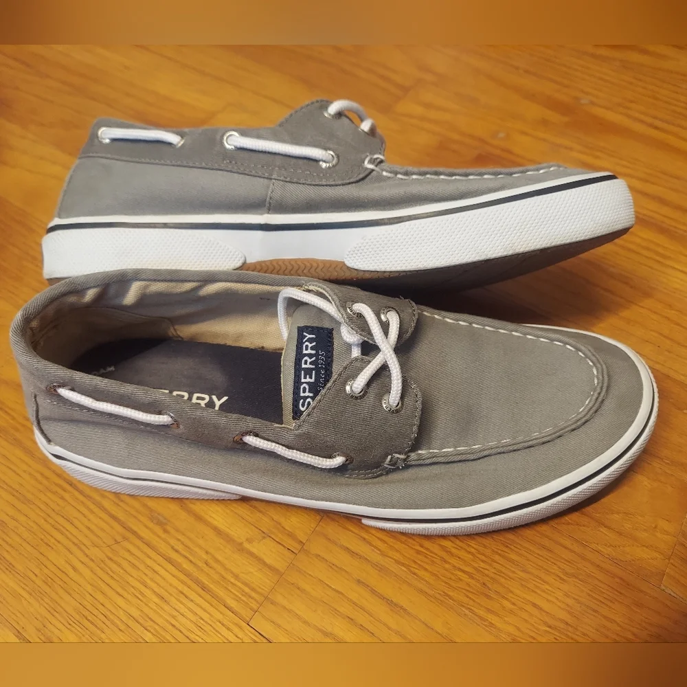 Sperry Men's Charcoal Boat Shoes, Size 10